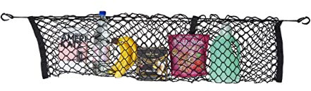 Relaxdays Rete Portaoggetti Auto, 40x120 cm, Portapacchi Elastico e Universale, con Ganci Bagagliaio, Accessori, Nero, Gomma, 40 x 120 x 2 cm