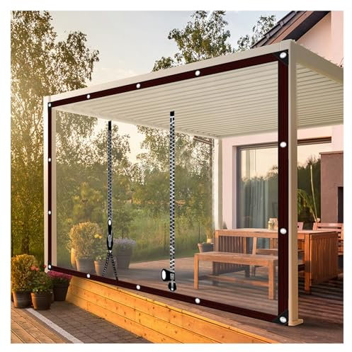 Bâche en PVC avec Fermeture À Glissière，Bâche Transparente Rideau de Porte de Garage avec Fermeture Éclair，Résistance Au Déchirement，pour Gazebo/Rideau/Couloir，Pliable ( Size : H2.1xW7m/H6.8xW22.9ft )
