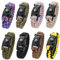 8-Pack 3in1 Notfall Überleben Armband mit Pfeife und Kompass, Überleben Kit, Wild Camping Ausrüstung Kit, Wildness Notfall Überleben Kit für Camping, Outdoor Reisen, Wandern, Notfall Überleben oder zu