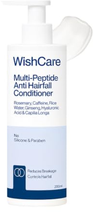 WishCare Multi Peptide Anti Hairfall Conditioner - for Women & Men -Hair Conditioner for Frizzy Hair- Rice Water, Rosemary, Capilia Longa, Hyaluronic Acid & Caffeine 200ml