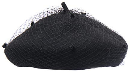 GAOSHA Béret Automne Hiver Laine Béret Vintage Filet Voile Motif Femme Peintre Extérieur Élégant Bonnet Chapeau