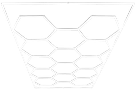 Hexagon LED Lampe 14 Leuchten & Gestell | Autogarage Werkstatt Fitnessstudio Salon Ausstellungsraum Lager | Modulares Waben Design | Weiß 700-1700 Lumen 6000K Farbtemperatur [INKL. 3 Montageoptionen]