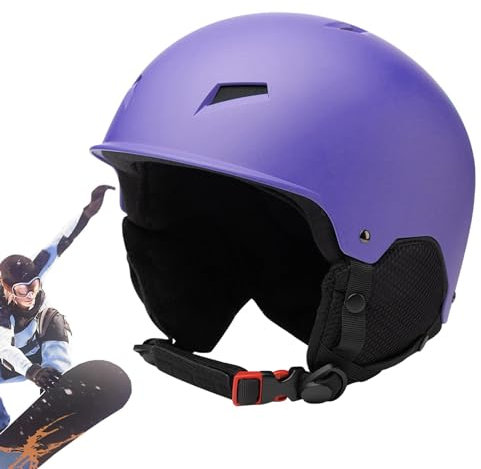 Senermter Elmetto da snowboard, Elmetto da snowboard | Casco da snowboard regolabile ammortizzante,Cappello di sicurezza protettivo portatile con clip per occhiali per sport sulla neve Uomo Donna