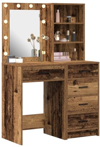 vidaXL Smyckebord 2 st Brun 50 x 41 x 135 cm Konstruerat trä