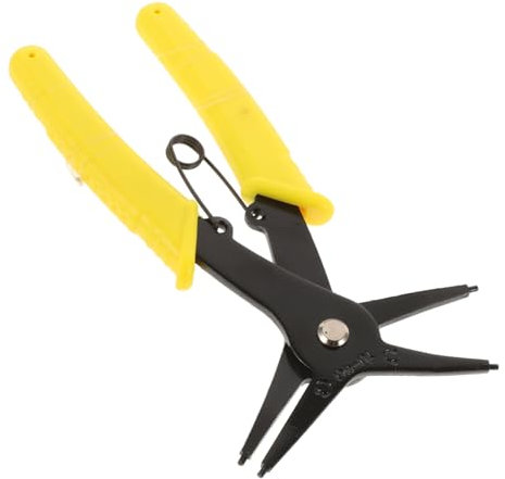 Amosfun Alicates De Precisión Con Resorte Alicates Para Anillos De Seguridad De Cilindros Externo Rápidos Herramienta Anillo De Seguridad Eliminación Largo 45# Acero Amarillo