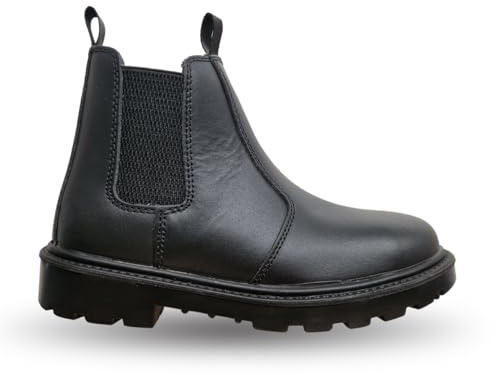 Baraboo Bottes de sécurité pour homme avec double soufflet en acier et semelle intermédiaire S1 P, construction industrielle, à enfiler, greffe légère, Noir , 40 2/3 EU