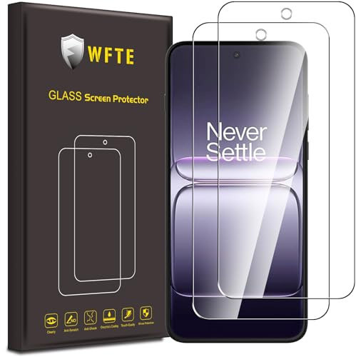 WFTE [2-pack skärmskydd för OnePlus Nord CE5,9H hårdhet, fingeravtryck, bubbelfri, härdat glas, skärmskydd, OnePlus Nord CE5