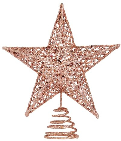 Stella puntale per albero di Natale, Puntale per Albero di Natale, Glitter Albero Topper, Topper e Decorazione Natalizia (A)