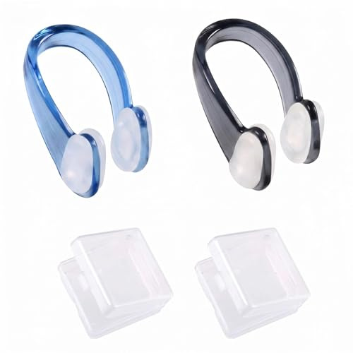 Hajzyang 2 Pack Silicone Noses Clips, Waterproof Swim Nose Clip, Nose Plugs Swimming Kids,Silicone Plastic Unisex Swimming Nose Protectors, for Adults Snorkeling Surfing Diving Underwater