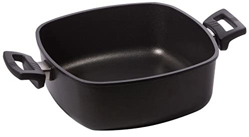 Eurolux Guss-Kasserolle 28x28 cm - hohe quadratische Universal Bratenkasserolle mit Antihaft-Beschichtung - ohne Stiel - ohne Induktion - Made in Germany