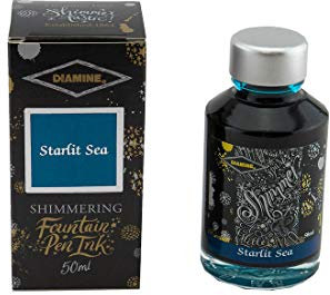 Diamine - Shimmering Fountain Pen Ink, Starlit Sea 50ml