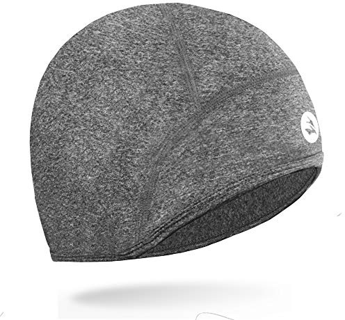 EMPIRELION Thermal Cycling Helmet Liner Skull Cap Cover Ears Running Beanie Hats Unisex (Grey Melange)