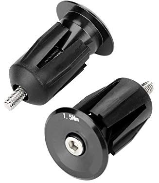Keenso 1 par de Tapones en los Extremos del Manillar, Tapones de Aluminio Anodizado para Manillar (Negro)