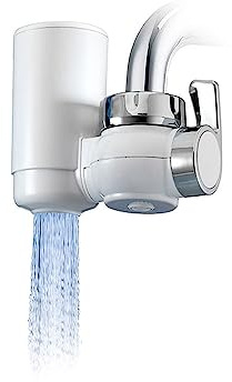 Laica RK10A Genova - Filtro Hydrosmart Fabricado en Italia, 900 Agua filtrada, adaptadores para Grifo incluidos y Botella de Acero Inoxidable de Regalo de 0,5 l, Blanco/Cromado