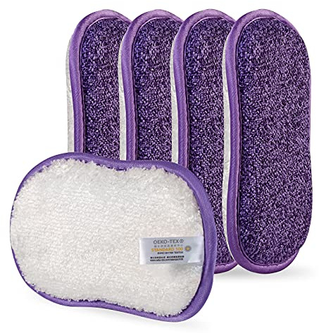 Kitchen Dish Sponge Scrubber Non Scratch, Dishcloth No Odor Reusable Washable Multipurpose Scrub Pads Sponges Heavy Duty for Dawn Dish Soap Cleaning of Sink Pans