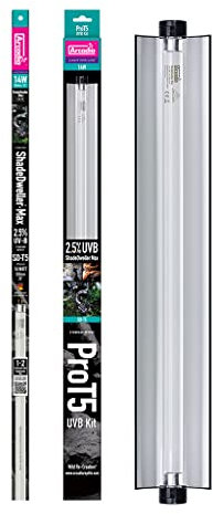 Arcadia Reptile - ShadeDweller-Max ProT5 UVB Kit - 2.5 UVB, 14 Watt - Full Spectrum Lamp - Provides Optimal UV Levels - Suitable for ShadeDwellers & Partial Basking Snakes