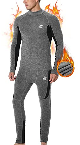 MeetHoo herr Hermounterwäsche Herren, Funktionsunterwäsche mit Rollkragen Skiunterwäsche Winter Thermowäsche Set Baslagerset