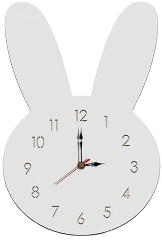 predolo Orologio da Parete con Coniglio Orologio da Parete per Bambini Orologio da Parete Orologi Decorativi per pareti per Il Soggiorno dell'aula della, Bianco