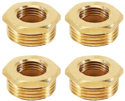 Lot de 4 réducteurs en laiton 1 vers 1/2 (AG Ø 25 mm x IG Ø 20 mm), raccord fileté 1 x filetage intérieur 1/2, raccord fileté pour raccords de tuyaux