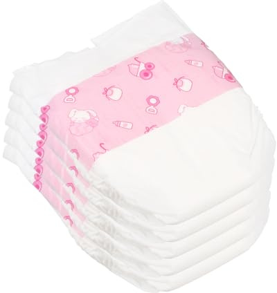 ERINGOGO 5 Pañales de Papel para Muñecas Ñiño Diseño Miniatura, Accesorios Suaves y Ajustados para Juego de Simulación y Diversión en Muñecas de 30 Cm
