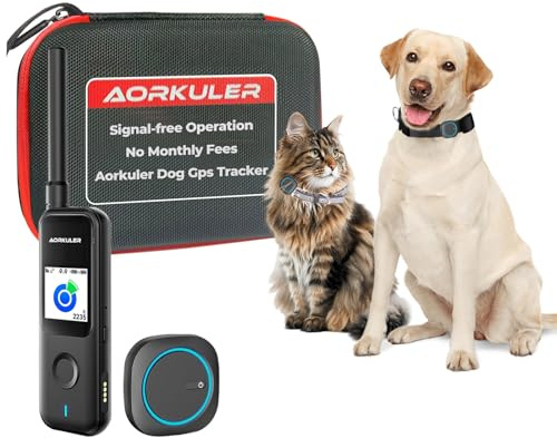 Aorkuler Localizzatore GPS per cani da esterno per aree senza segnale, localizzatore per animali domestici, localizzatore per animali domestici, monitoraggio in tempo reale per escursioni, passeggiate
