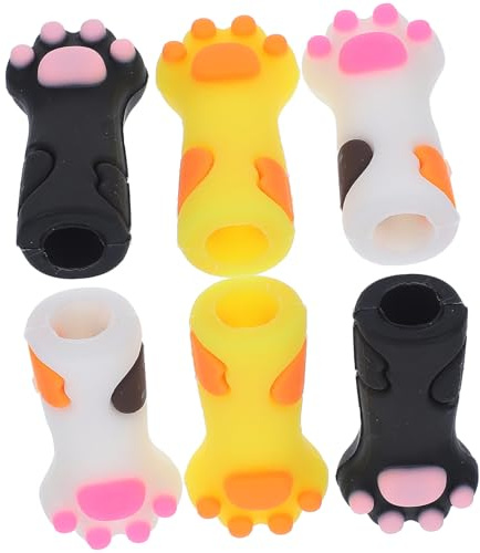 Healifty 6 Pinzas para Cutículas Fundas de Silicona Multicolor, Tamaño Pequeño, Diseño en Forma de Pata de Gato, Accesorio Protector para Manicura y Pedicura, Set de 6 Color Aleatorio