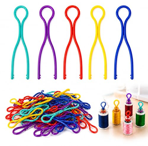 100 PCS Estante para Bobinas de Hilo, Colorido Estante para Bobinas de Hilo, Pinzas de Carrete de Hilo para Máquina de Coser, Accesorios para Hilo de Coser, Evitando Que Las Bobinas Se Enreden