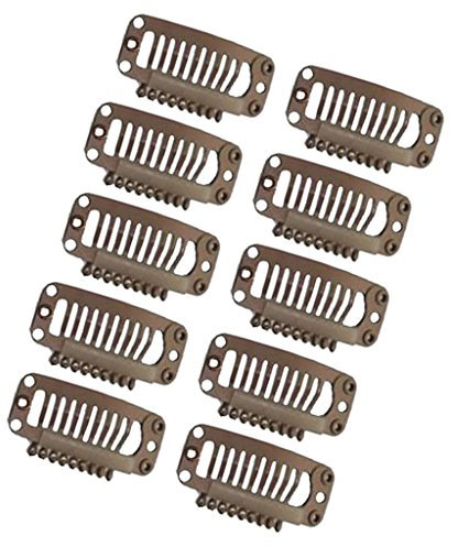 Sharplace clips Perücken Clips Haarclips Haar Extensions Haarverlängerung 5/10/20pcs, Braun