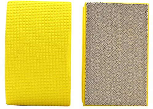 HIGHDRIL Diamond Hand Polishing Pad - 2pcs Grit 400 Diamond Electroplated Hand Sanding Pads Polishing Blocks for Granite, Marble, Glass, Concrete