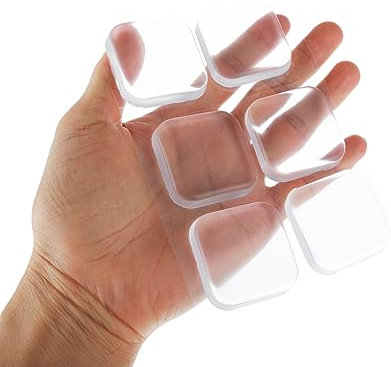 6 PCS Door Stopper Wall Protector - Clear Square Wall Protectors for Door Knobs Self Adhesive Rubber Door Handle Bumper for Walls, Shock Absorbent Wall Protector from Door Knob