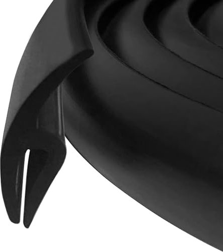 Tira de Goma para Limpiaparabrisas, Tiras de Goma Protectoras de Borde de Puerta de Coche Cinta Elástica para Parabrisas de 1,7 M para Parabrisas y Puerta de Coche(Negro)