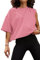 AirMood Oversize Workout Crop T-Shirt Tops Oversized Casual, Rose, XL