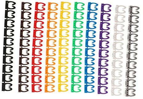 BRIGHTFUFU 100pcs Snap Tube Cable Labels Cord Identification Tags Buckles for Wire Identifier and Cord Marking for Organizing Cables in Home Office