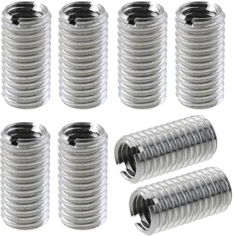 LUORNG 8PCS Thread Adaptor Sleeve Reducer Nuts M10x1.5 Male to M8x1.25 Female Repair Insert Nut Screw Reducer Stainless Steel Fastener for Plastic Aluminium Alloys Copper