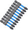 Black Magnetic 10pcs PZ2 50mm Pozi Drive 2 Impact Duty Screwdriver Drill Bits Set S2 Steel