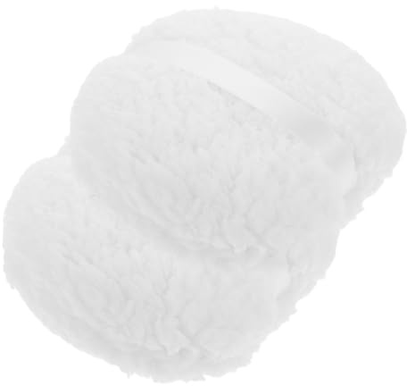 FIXOSHEE 2piezas Borlas De Polvo De Felpa Reutilizables Grande Para Polvos Corporales De Suave y Lavable Cuerpo