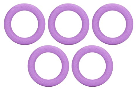 petjoyful 5 uds. Anillo de dentición de Silicona Suave para bebé, Juguete para bebé, Pulsera de dentición elástica Segura para aliviar Las encías para Viaje en casa (Púrpura Medio)