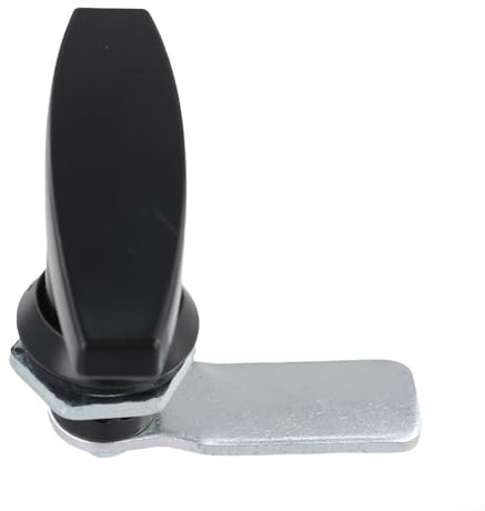 Cassetta degli attrezzi sicura per porte di garage, armadi con fissaggio posteriore in lega di zinco, maniglia a T, serratura per rimorchi industriali e roulotte (nero)