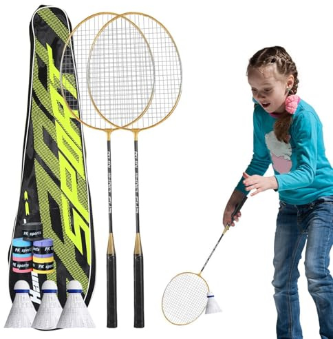 Racchetta da badminton | Set da badminton per adulti, attrezzatura leggera, assorbe il sudore per adulti e professionisti, sport, giochi all'aperto in giardino