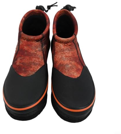 Botas de pesca unisex de neopreno de 3 mm de fieltro para suela con picos de acero antideslizantes para hombres y mujeres, senderismo, camping, playa, naranja, botas de pesca en agua fría