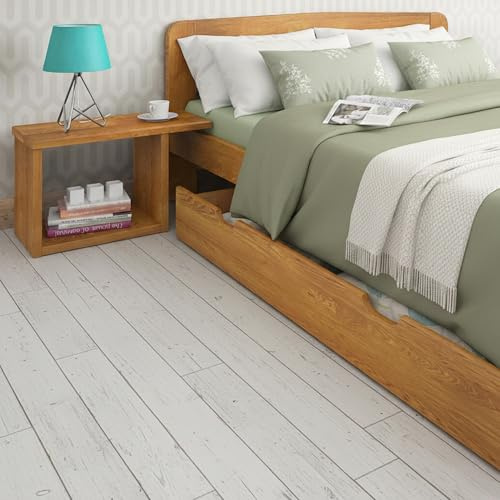 Nodax Formula Range Bedroom Set with Storage - F1 King Size Bed Frame Made with Strong Pine Wood, Includes 2x Bedside Units B6 & 150 cm Underbed Storage Drawer, Bedroom Furniture Collection | (Oak)