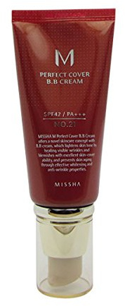 Missha - M Perfect Cover BB Cream, Spf 42/PA+++, No.21 ljusbeige, 50 ml