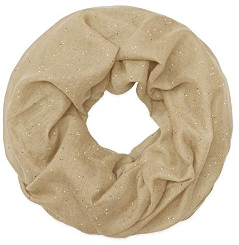 Soul-Cats Loop-Schal/Halstuch mit Glitzer in der Farbe creme