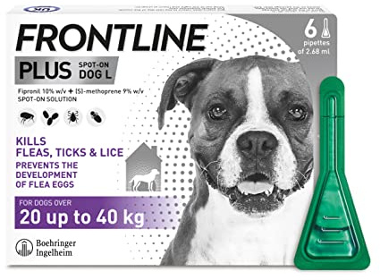 FRONTLINE Plus Flea & Tick Treatment for Large Dogs - 6 Pipettes