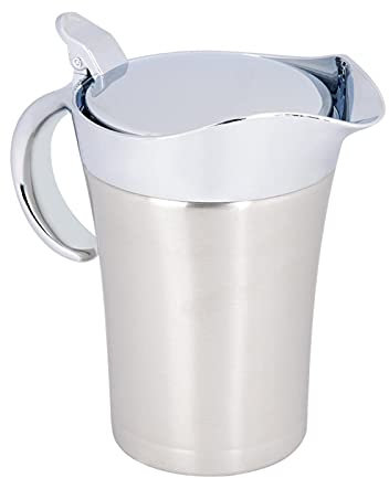 Sauciere, Sauciere aus Edelstahl 304 mit Klappdeckel, doppelt isolierter Saucenkrug, 450/750ml Spülmaschinenfest(Große 750ml)