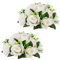 Inweder Bolas de Flores de Boda para Centros de Mesa - 2 Piezas Arreglo de Bolas de Flores Artificiales Bolas de Rosas de Seda con Base para la Decoración de la Mesa de la Casa Blanco Puro