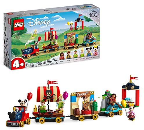 LEGO | Disney: Disney Geburtstagszug Set mit Moana, Woody, Peter Pan und Tinker Bell Zug-Spielzeug Plus Micky und Minnie Maus, für Kinder ab 4 Jahren, Disney's Serie zum 100. Geburtstag 43212