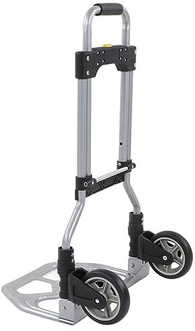 Folding Hand Truck, Portable Sack Truck Barrow Cart Aluminium Hand Trolley on Wheels Heavy Duty Sack Barrows, for Industrial and Household 70kg Load Capacity