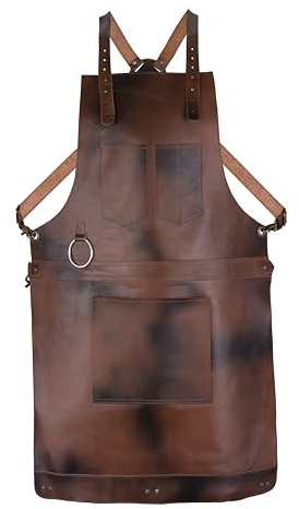 Tablier de boucher en cuir pleine fleur marron cognac – Tablier de cuisine – Tablier de barbecue – Tablier de cuisine – Tablier de forgeron – Tablier de barbier – Tablier de menuiserie