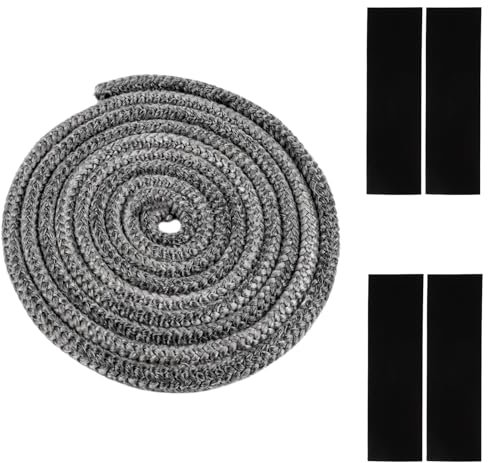 Joint Tressé pour Insert et Poêle, Joint Rond en Fibre de Verre, Joint Insert Cheminée, Joint de Poêle à Bois, Corde de Poêle, Joint d'Étanchéité en Fibre de Verre, pour Cheminée, Poêle (10mm x 3m)